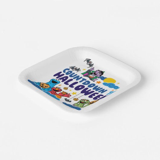 Sesamstraße | Countdown bis Halloween Pappteller (Gewinkelt)