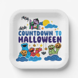 Sesamstraße Countdown bis Halloween Pappteller