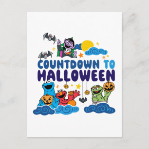 Sesamstraße Countdown bis Halloween Postkarte