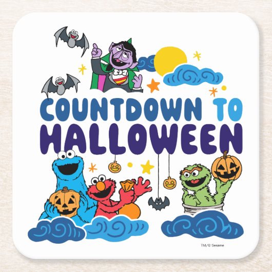 Sesamstraße | Countdown bis Halloween Rechteckiger Pappuntersetzer (Vorderseite)