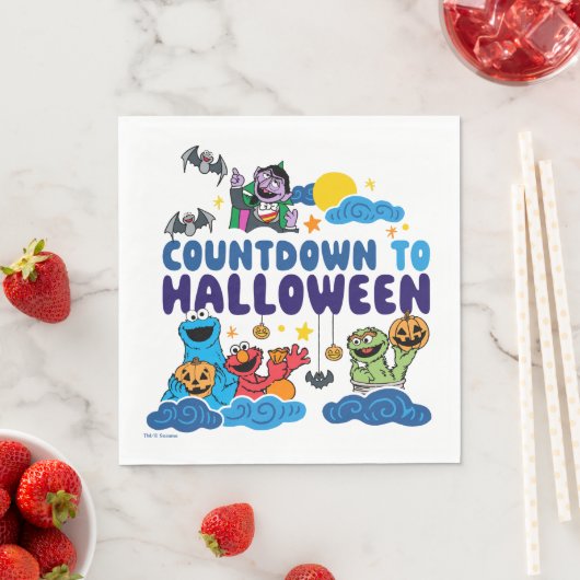 Sesamstraße | Countdown bis Halloween Serviette (Beispiel)