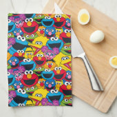 Sesamstraße Crew Pattern Geschirrtuch (Viertel Falte)