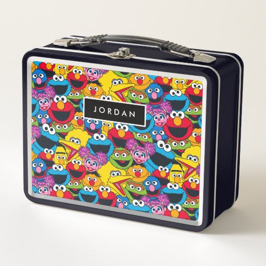 Sesamstraße Crew Pattern Metall Lunch Box (Vorderseite)