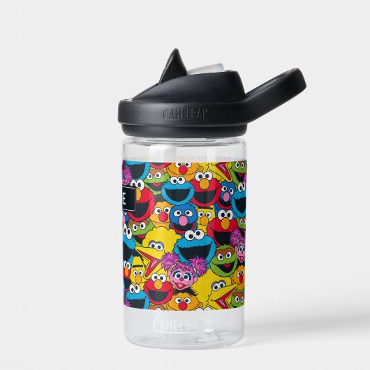 Sesamstraße Crew Pattern | Name hinzufügen Trinkflasche (Links)