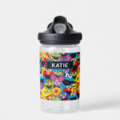 Sesamstraße Crew Pattern | Name hinzufügen Trinkflasche (Vorne)