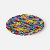 Sesamstraße Crew Pattern Pappteller (Schrägansicht)