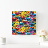 Sesamstraße Crew Pattern Quadratische Wanduhr (Zuhause)