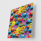 Sesamstraße Crew Pattern Quadratische Wanduhr (Winkel)