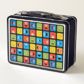 Sesamstraße Cubed Faces Pattern Metall Brotdose (Rückseite)