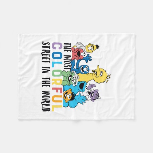 Sesamstraße | Die farbenfrohe Straße Fleecedecke (Vorderseite (Horizontal))