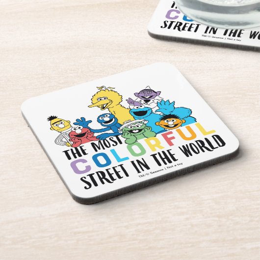 Sesamstraße | Die farbenfrohe Straße Getränkeuntersetzer (Linke Seite)