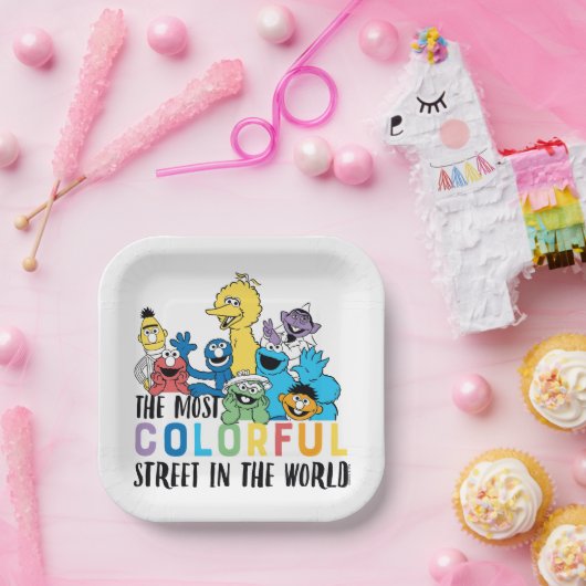 Sesamstraße | Die farbenfrohe Straße Pappteller (Party)