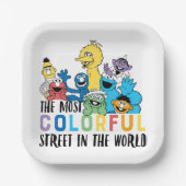 Sesamstraße | Die farbenfrohe Straße Pappteller (Vorderseite)