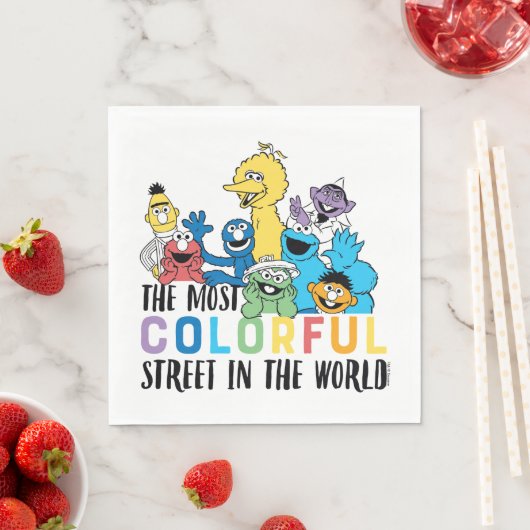 Sesamstraße | Die farbenfrohe Straße Serviette (Beispiel)