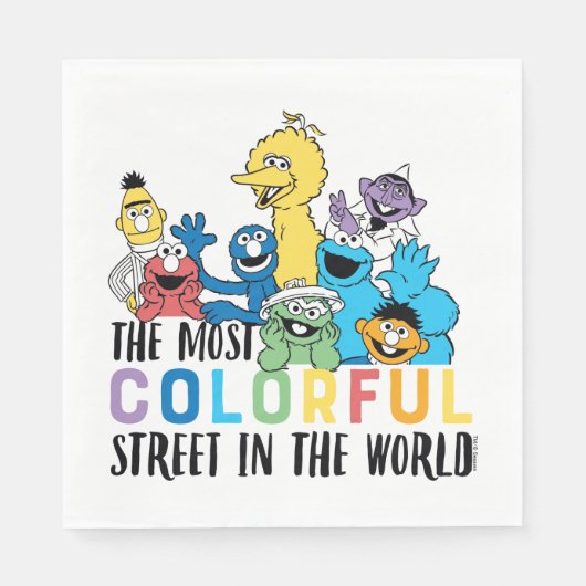 Sesamstraße | Die farbenfrohe Straße Serviette (Vorderseite)