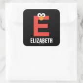 Sesamstraße | E ist für Elmo Quadratischer Aufkleber (Tasche)