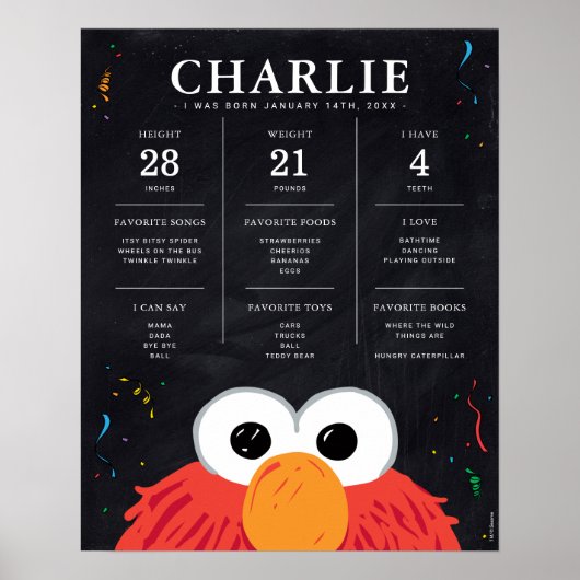 Sesamstraße - Elmo | 1. Geburtstag - Meilenstein Poster (Vorne)