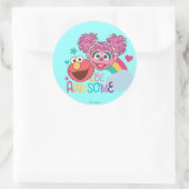 Sesamstraße | Elmo & Abby - Phantastisch sein Runder Aufkleber (Tasche)