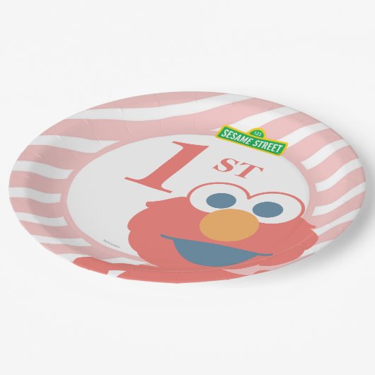Sesamstraße | Elmo - Baby Birthday Paper Plate Pappteller (Schrägansicht)