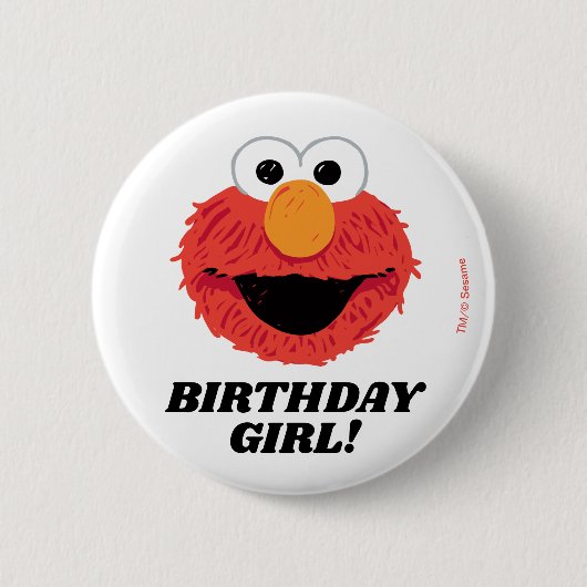 Sesamstraße | Elmo Birthday Chalkboard Girl Button (Vorderseite)