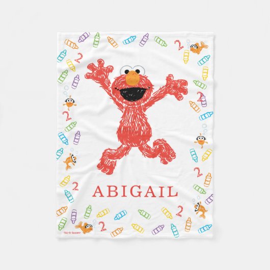 Sesamstraße Elmo | Buntstift Geburtstag Fleecedecke (Vorderseite)