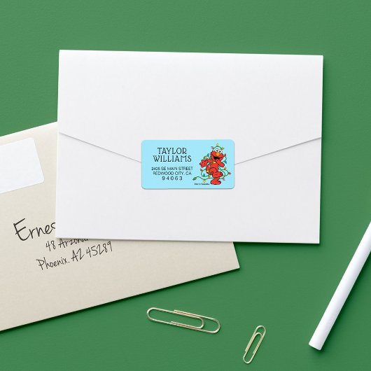 Sesamstraße | Elmo Christmas Lights Adressaufkleber