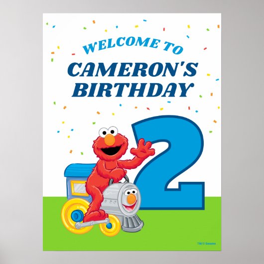 Sesamstraße Elmo Chugga Chugga Zwei Zwei Geburtsta Poster (Vorne)