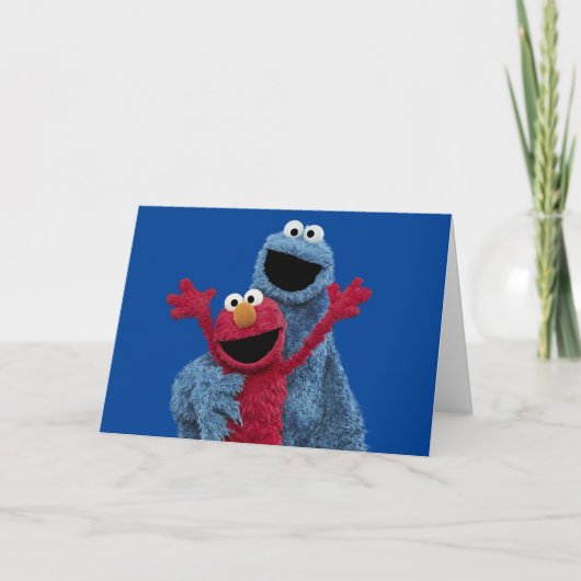Sesamstraße | Elmo & Cookie Monster Feiertagskarte (Vorderseite)