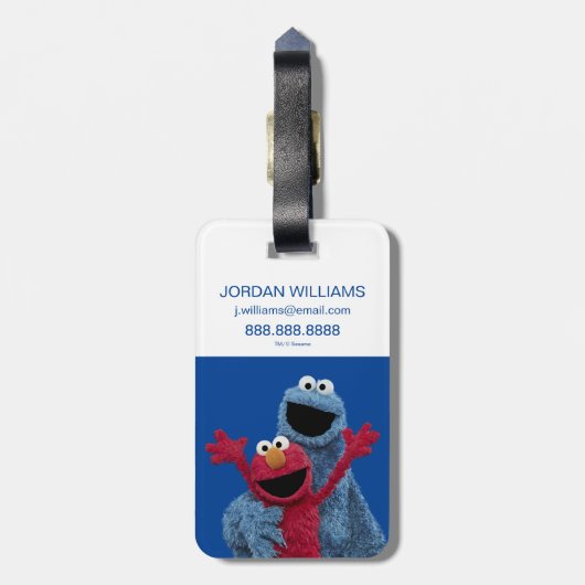 Sesamstraße | Elmo & Cookie Monster Gepäckanhänger (Rückseite vertikal)