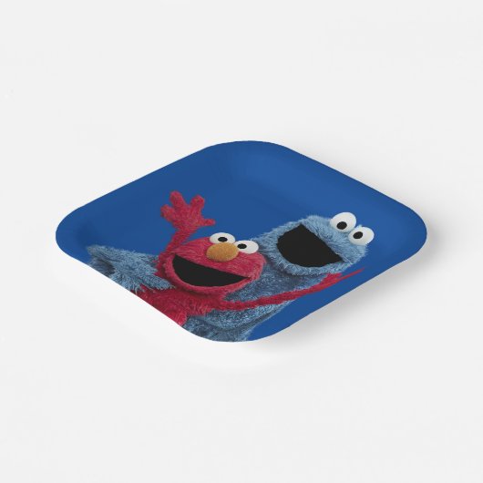 Sesamstraße | Elmo & Cookie Monster Pappteller (Gewinkelt)