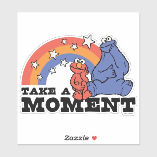 Sesamstraße | Elmo & Cookie Nehmen Sie einen Momen Aufkleber (Blatt)