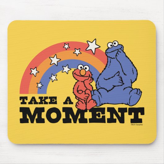Sesamstraße | Elmo & Cookie Nehmen Sie einen Momen Mousepad (Vorne)