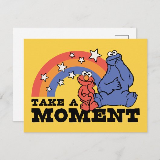 Sesamstraße | Elmo & Cookie Nehmen Sie einen Momen Postkarte (Vorne/Hinten)