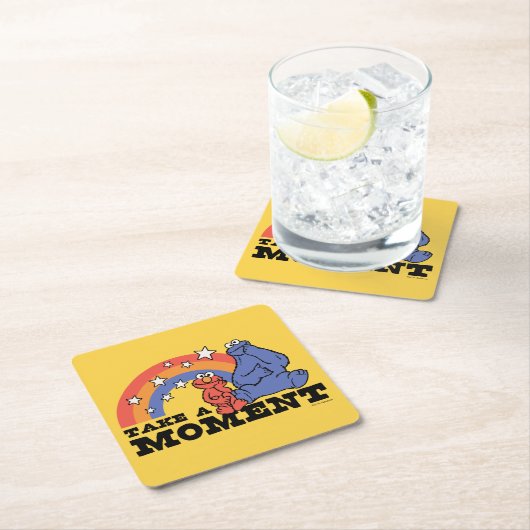 Sesamstraße | Elmo & Cookie Nehmen Sie einen Momen Rechteckiger Pappuntersetzer (Vor Ort)