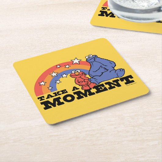 Sesamstraße | Elmo & Cookie Nehmen Sie einen Momen Rechteckiger Pappuntersetzer (angewinkelt)