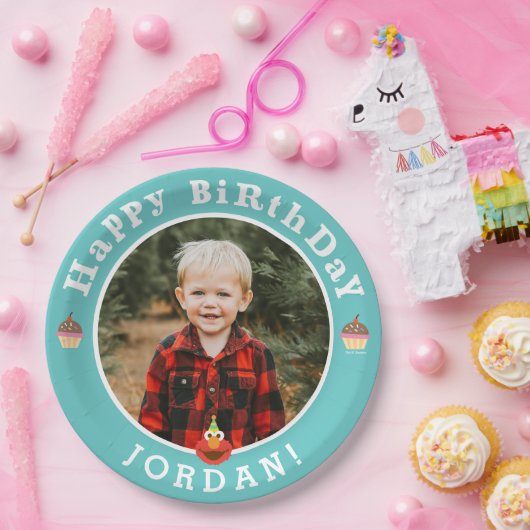 Sesamstraße | Elmo - Cupcake & Confetti Geburtstag Pappteller (Party)