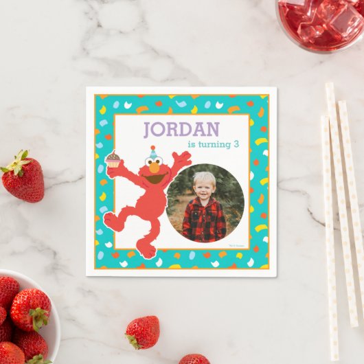 Sesamstraße | Elmo - Cupcake & Confetti Geburtstag Serviette (Beispiel)