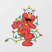 Sesamstraße | Elmo Erste Weihnachtsbeleuchtung Fensteraufkleber (Blatt)