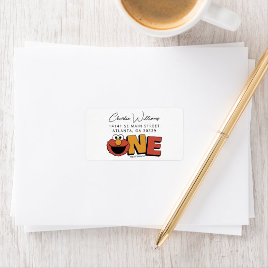 Sesamstraße | Elmo - Erster Geburtstag Adressaufkleber (Insitu)