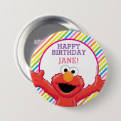 Sesamstraße | Elmo Girl's Birthday Button (Vorne & Hinten)