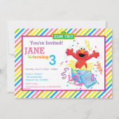Sesamstraße | Elmo Girl's Birthday Einladung (Vorderseite)