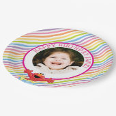 Sesamstraße | Elmo Girl's Birthday Pappteller (Schrägansicht)