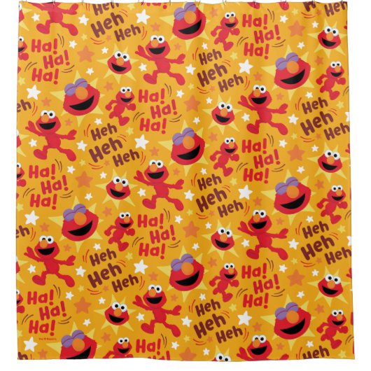 Sesamstraße | Elmo Ha! Ha! Ha! Muster Duschvorhang (Vorderseite)