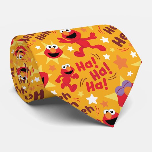 Sesamstraße | Elmo Ha! Ha! Ha! Muster Krawatte (Gerollt)