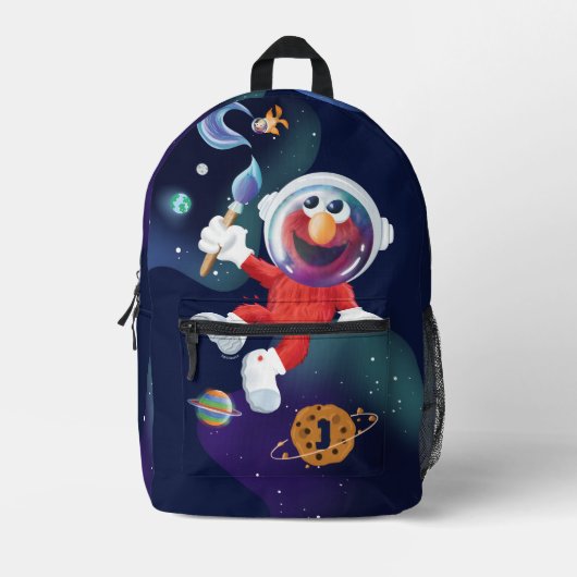Sesamstraße | Elmo in Outer Space Monogram Bedruckter Rucksack (Vorderseite)