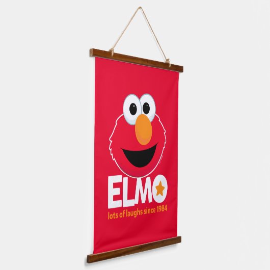 Sesamstraße | Elmo Lots of Laughs Seit 1984 Wandteppich Mit Holzrahmen (Gewinkelt)