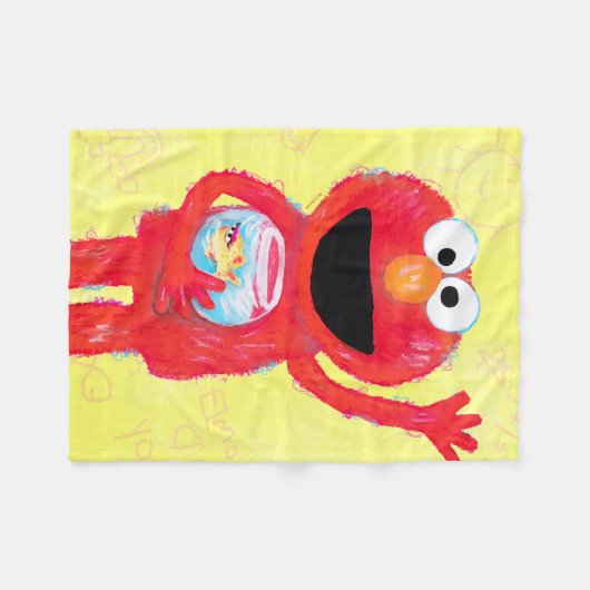 Sesamstraße | Elmo mit Goldfish Fleecedecke (Vorderseite (Horizontal))