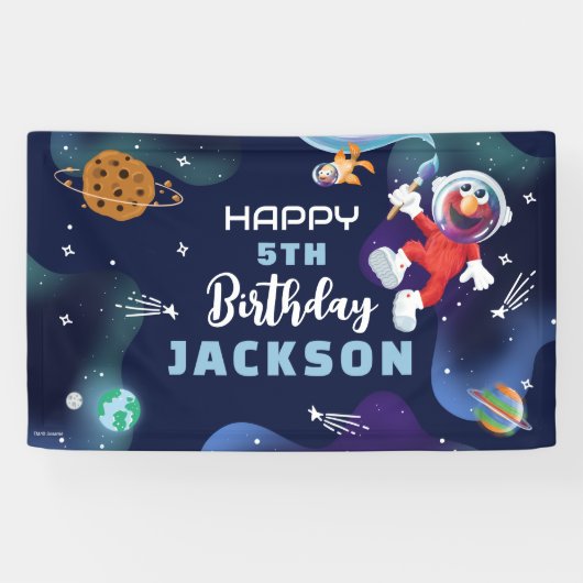 Sesamstraße | Elmo Outer Space Happy Birthday Banner (Horizontal)