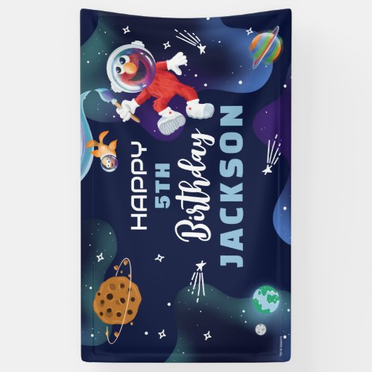 Sesamstraße | Elmo Outer Space Happy Birthday Banner (Vertikal)