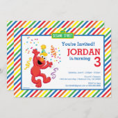 Sesamstraße | Elmo - Rainbow 3. Geburtstag Einladung (Vorne/Hinten)